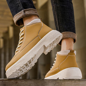 Мужские ботинки 2025: Новинка осени, британский стиль, высокие, для активного отдыха, ретро, рабочие, из ПУ, повседневные, универсальные, классические, модные, сетчатые, трендовые - Product Image 6