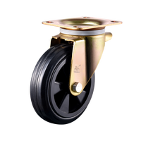 Roues pivotantes verrouillables VIMA polyvalentes en fer, caoutchouc et PP, robustes, pour bacs à déchets, capacité de charge 160 kg/210 kg