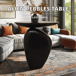 Mesa Auxiliar de Travertino Natural Moderna y Sencilla 2025, Mesa de Centro Negra para Habitación de Hotel, Mueble Perfecto para Sala de Estar - Product Image 3