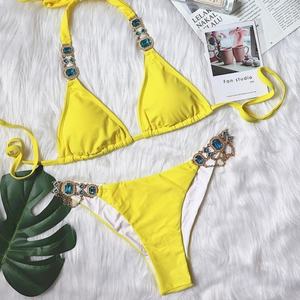 Maillot de bain une pièce uni pour femme en Spandex/Polyester à séchage rapide, coupe V-string, idéal pour le fitness (vente en gros) - Product Image 1