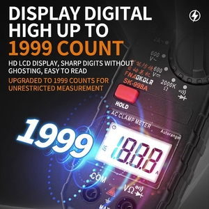 เครื่องหนีบดิจิตอล Sk-998a 600V 600A แรงดันไฟฟ้ากระแสสลับไฟฟ้ากระแสตรงช่วงอัตโนมัติเครื่องมือช่างไฟฟ้า - Product Image 3