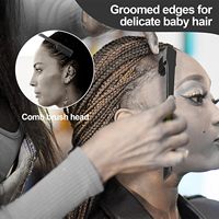 Lot de 3 peignes de coiffure : Brosse à cheveux double face pour les bords, Brosse à poils pour le soin des cheveux, Peigne à queue de rat, Peigne à démêler