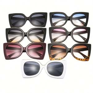 Vente en gros de lunettes de soleil vintage de haute qualité, grandes montures, style œil de chat, UV400, surdimensionnées, pour femmes, 2021 - Product Image 4