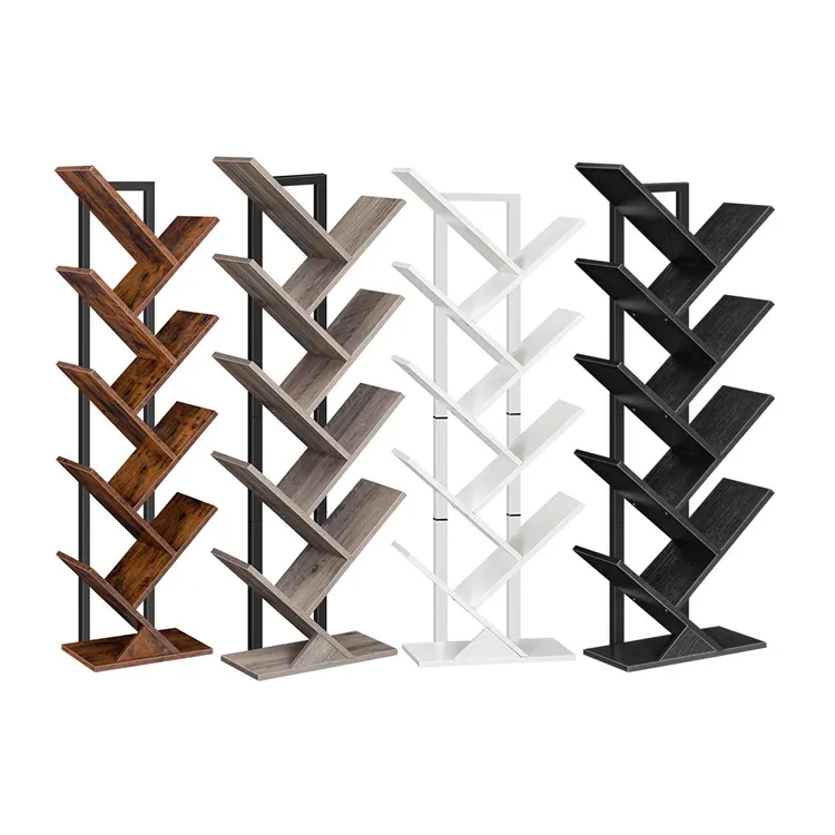 Wholesale Tree Shaped Bookshelf Tree Branch Bookcase Wooden Free Standing Book Tree Shelf Book Case