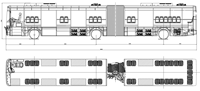 Autobus articulé par ville électrique pure de 18 mètres avec la gamme de 601-700km et la vitesse de 160 km/h