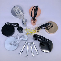 Support de lampe à vis E27, support d'ampoule, cordon de suspension, accessoire de lustre suspendu DIY, noir métallique cuivre/PBT résistant à la chaleur