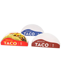 Boîtes à tacos mexicaines personnalisées avec logo plateaux alimentaires en papier à emporter biodégradables boîtes à tacos à emporter en papier jetables à emporter