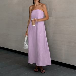 เดรสยาวแบบใหม่ไร้แขนสไตล์เซ็กซี่สำหรับงานปาร์ตี้  ชุดเดรสหรูหราสำหรับผู้หญิง รับผลิตแบบ OEM - Product Image 4