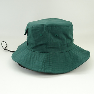 Chapeau Bob 100% Coton Ripstop Anti-UV avec Patch Logo Personnalisé, Sangle Mentonnière Réglable et Poche pour Cartes, Chapeau de Pêche pour Adulte - Product Image 3