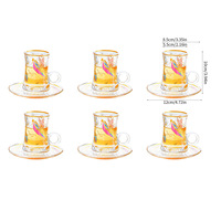 Moyen-Orient turquie créatif Transparent or estampillé décalcomanies verre café Latte tasse et soucoupe ensemble