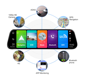 Android 8.1 Dash Cam 10 inch Car DVR 4 gam GPS ADAS gương chiếu hậu 1080p Video Recorder ống kính kép 1080P máy ảnh chiếu hậu - Product Image 3