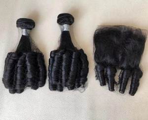 100% Cheveux Humains Bruts Nouveau Design Double Dessiné Afro Crépus Bouclés Bouncy Hair Bundle Fantaisie Funmi <span class=keywords><strong>Lala</strong></span> Romance Style - Product Image 3