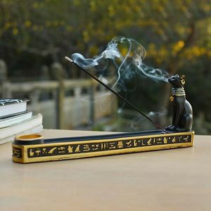 Porte-encens en résine représentant un chat <span class=keywords><strong>Bastet</strong></span> de la mythologie égyptienne, base de brûleur d'encens - Product Image 5