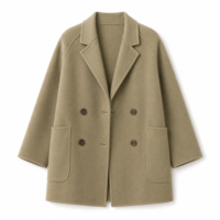 Manteau en laine vert sauge clair pour femme, coupe ample avec manches raglan, style minimaliste pour le quotidien