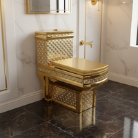 Salle de bain en céramique intégrée régulation de la pression de l'eau toilette dorée style européen P-type piège à eau toilette intelligente