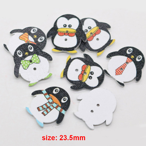 Dễ thương phim hoạt hình gấu trúc ếch chuồn chuồn chim cánh cụt hình dạng nút động vật bằng gỗ cho trẻ em - Product Image 4