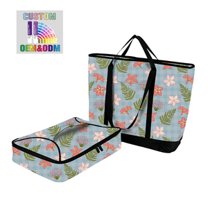 Large Capacity Cooler Picnic Bag Portable Meal Bag Insulated Cooler Bag With Floral Sets for Work Picnic Hiking Outdoor Travel - Product Image 3