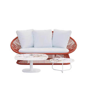 Outdoor Aluminum Alloy Rattan Combination <b>Sofa</b> Set Rattan <b>Waterproof</b> Sun Protection for Courtyard Balcony Leisure Use - Product Image 3