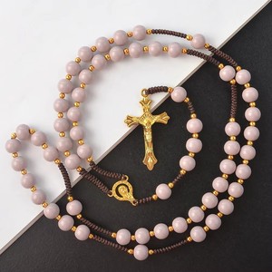 Tùy Chỉnh Tôn Giáo Đồ Trang Sức Trinh Nữ Maria Chuỗi Mân Côi Với 8Mm 10Mm Thủy Tinh Ngọc Trai Hạt Cổ Điển Công Giáo & Hồi Giáo Các Mặt Hàng Cho Quà Tặng - Product Image 2