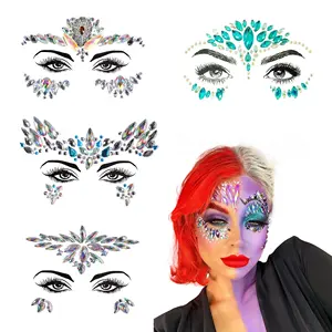 Mermaid Face Jewels Makeup For Girls Women KPOP Bling Costume Makeup Stickers Festival Outfits Disco Face Decoration