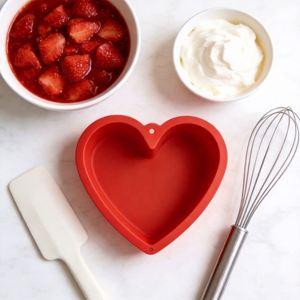 Heart Shaped Food Grade Silicone Nonstick Eco-Friendly Non-Toxic 10 Inch Oven Safe <b>Cake</b> Pan <b>Mold</b> for Baking - Product Image 5