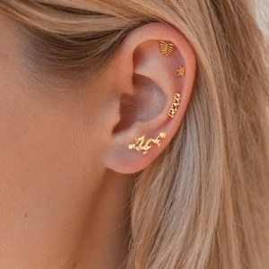 Piercing de <span class=keywords><strong>nez</strong></span> en titane G23 16G, bijou or et zircon rouge pour tragus, cartilage, conque, hélix avant, bijoux d'oreille - Product Image 3