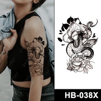 Fournitures de fête en gros étanche à l'eau longue durée encre temporaire corps maquillage faux demi bras autocollant de tatouage pour hommes femmes