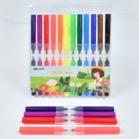 Ensemble de stylos de couleur lavables 12 couleurs, marqueurs à pointe feutre à base d'eau non toxiques pour le dessin des enfants, papeterie scolaire