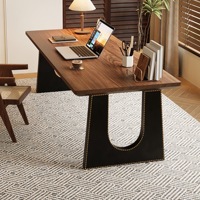 Bureau en bois massif réglable et écologique, long plan de travail pour salon, bureau, maison, chambre, salle à manger