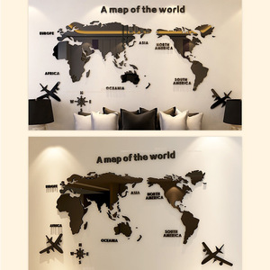 Adesivi Murali Creativi Personalizzati in Acrilico Impermeabile, Design 3D Stereoscopico della Mappa del <span class=keywords><strong>Mondo</strong></span> per Ufficio, Cultura Aziendale, Studio, Soggiorno - Product Image 4