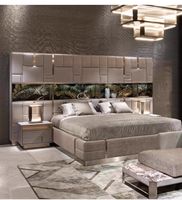 Lit King Size Moderne Haut de Gamme Personnalisé de Luxe Italien pour Villa, Grand Appartement, Mobilier de Maison