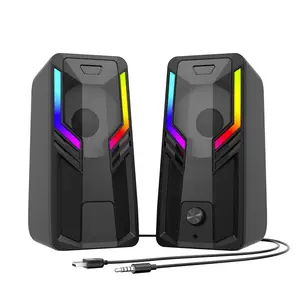 Kleurrijke Led Licht 3.5Mm Jack Audio Usb Interface 10W Voeding Computer Bedrade Draadloze Gaming Speaker