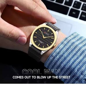 Montre à quartz CURREN 8480 pour homme, design minimaliste sans aiguille des secondes, bracelet en cuir léger et élégant - Product Image 4