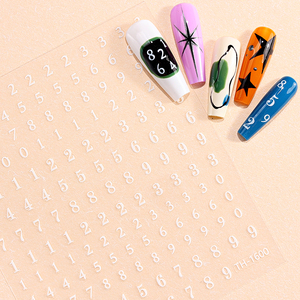 3D 5D số thư Glossy tự dính Decal đen trắng bạc lá móng tay trang trí móng tay nghệ thuật Stickers Salon DIY Nail decals - Product Image 4
