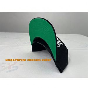 หมวก Snapback ธรรมดาสีดำหมวกแก็ปแบบปักโลโก้ได้ตามต้องการ - Product Image 3