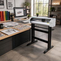 24 Zoll Automatischer Konturenschneideplotter mit Optischem Sensor Automatisches Ausrichtungssystem für Vinyl-Aufkleber-Etikettenschneiden