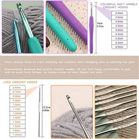 Kit de crochet 58 pièces pour débutants adultes, ensemble d'aiguilles à crochet ergonomiques avec aiguilles à tricoter et sac de rangement portable pour les voyages
