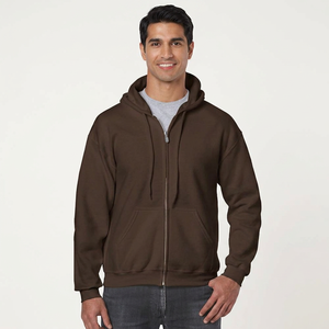 Sweat à capuche personnalisé de haute qualité, entièrement zippé, imprimé sur mesure, en coton, pour hommes, en vente à bas prix. - Product Image 1