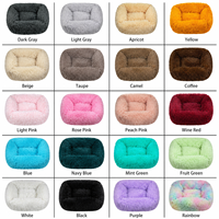 Coussin de couchage carré long et moelleux pour animaux de compagnie, avec rebord surélevé, apaisant pour chiens et chats, multicolores, lavable et antidérapant