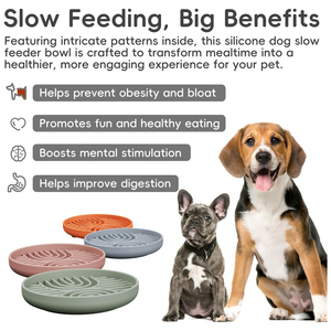 2-in-1 <b>Silicone</b> Slow Feeder Lick Mat <b>Bowl</b> 3D Anti-Choking <b>Silicone</b> Slow Feeder <b>Bowl</b> for Dogs Compact Design for Dry Wet Food - Product Image 2