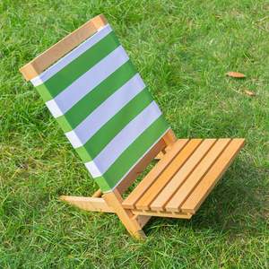 كرسي محمول قابل للطي للاستخدام الخارجي للبالغين والأطفال، تصميم عصري وبسيط، مقعد خشبي من خشب الزان للتخييم والصيد - Product Image 3