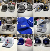 Gorra Trucker de Malla de 6 Paneles Richardson 112 de Alta Calidad al por Mayor, Personalizada con Parche Bordado 3D de la Bandera de EE. UU., 100% Algodón
