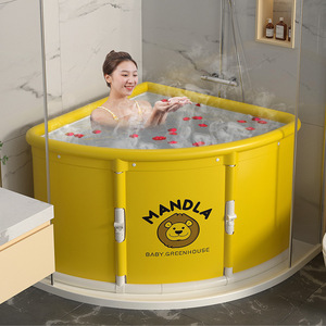 Seau de bain à domicile baignoire portable baignoires pliables triangulaires adulte sueur vapeur <span class=keywords><strong>petit</strong></span> appartement économiser de l'espace baignoire en forme d'éventail - Product Image 4