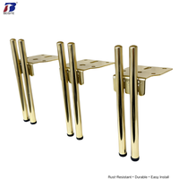 Pieds de canapé modernes en fer doré à double tube, robustes, hauteur 15 cm, pour la décoration de meubles