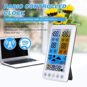 Estación Meteorológica Inalámbrica Automática con Pantalla Digital LCD de Temperatura y Humedad, Reloj Despertador de Pared con Control por Radio, para Uso <span class=keywords><strong>en</strong></span> Interiores y Exteriores - Product Image 2