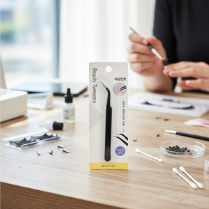 Pinzas curvas de precisión de acero inoxidable para uñas, herramienta profesional para extensiones de pestañas y arte de uñas con cuidado de cutículas, fabricada en Corea - Product Image 3