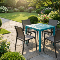 Tables de jardin en aluminium anti-rouille, sur mesure, carrées, pour restaurants, cafés, jardins, villas, terrasses