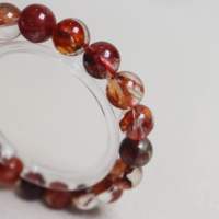 Bracelet de vitalité en quartz hématoid rouge, cristal fantôme du sang, courage, chakra racine, force et chance, talisman de guerrier