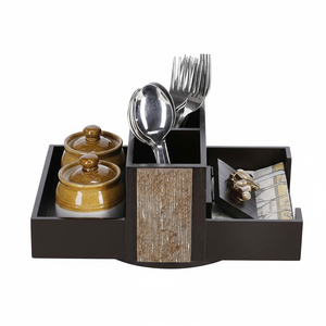 Organizador de Madera Natural Hecho en India para Papelería, Cosméticos y Decoración del Hogar Disponible para la Venta - Product Image 1