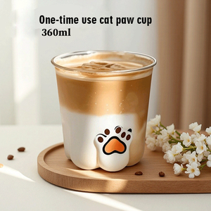 Vaso <span class=keywords><strong>de</strong></span> Plástico Desechable con Diseño <span class=keywords><strong>de</strong></span> Garra <span class=keywords><strong>de</strong></span> <span class=keywords><strong>Gato</strong></span>, Servicio OEM |   Vaso Transparente/Negro <span class=keywords><strong>de</strong></span> 260-500 ml, Apto para Alimentos, para Cafeterí<span class=keywords><strong>a</strong></span>, Venta al por Mayor - Product Image 5